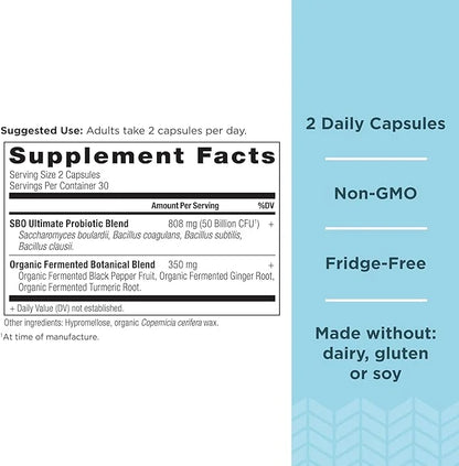 Probiotics by Ancient Nutrition, SBO Probiotics 50 Billion 60 Capsules