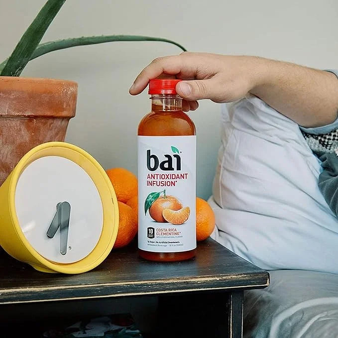 Bai Flavored Water, Costa Rica Clementine, Antioxidant Infused Drinks, 18 Fluid Ounce Bottle (Pack of 12) - Product Image