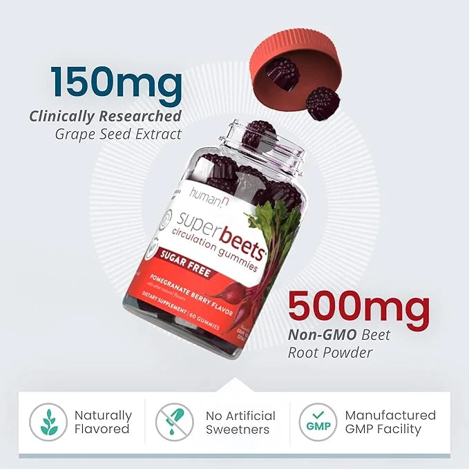 humanN SuperBeets Circulation Gummies 60 Count
