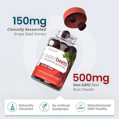 humanN SuperBeets Circulation Gummies 60 Count