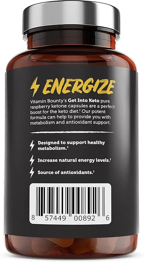 Vitamin Bounty Get Into Keto Pills - Premium Raspberry Ketones, Promotes Ketosis for Women and Men, Supports Keto Diet, Gr...