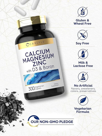Carlyle Calcium Magnesium Zinc with Vitamin D3 and 300 Caplets