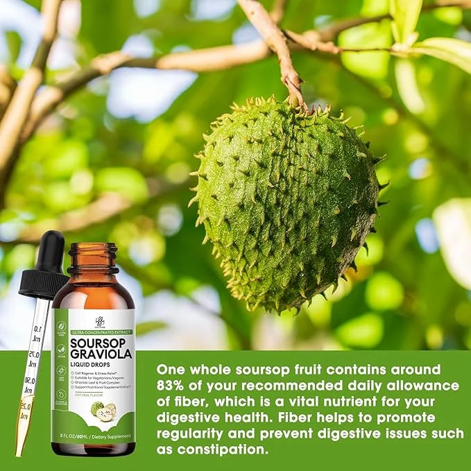 Soursop Graviola Liquid Drop for Cell Support & Regeneration, Immune System and Gut Health Support, Soursop Bitters Liquid...