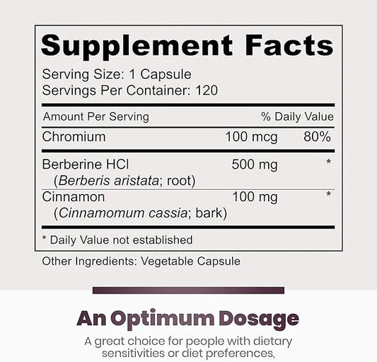 Simply Natures Pure Premium Berberine HCl 500mg - 120 Capsules - Cardiovascular Gastrointestinal Immune Support - Chromium...