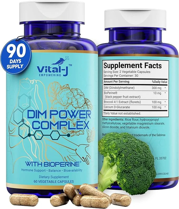 4-in-1 DIM Potent Complex 300mg - Estrogen Balance and Metabolism, Energy & Menopause Support Supplement with Bioperine (x...