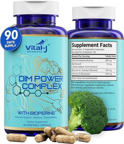 4-in-1 DIM Potent Complex 300mg - Estrogen Balance and Metabolism, Energy & Menopause Support Supplement with Bioperine (x...