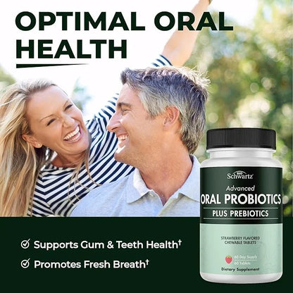 Oral Probiotics Supplement with Prebiotics - Supports Healthy Teeth Gums Mouth and Fresh Odorless Breath for Adults - Stra...