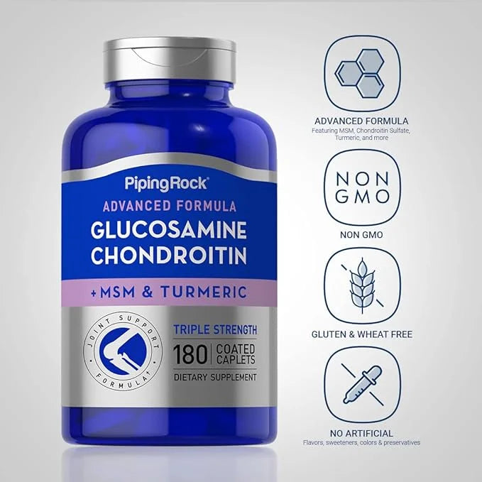 Piping Rock Glucosamine Chondroitin with Turmeric 180 Caplets