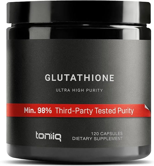 Toniiq Ultra High Strength Glutathione Capsules - 1000mg Concentrated Formula - 98%+ Highly Purified and Bioavailable - No...