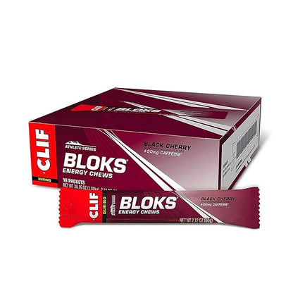 CLIF BLOKS - Black Cherry Flavor with Caffeine - Energy Chews - Non-GMO - Plant Based - Fast Fuel for Cycling and Running ...