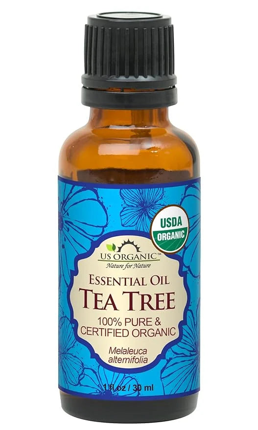 US Organic 100% Pure Tea Tree Essential Oil, Steam Distilled, USDA Certified Organic, for Hair, Skin, Scalp, Foot, Toenail...