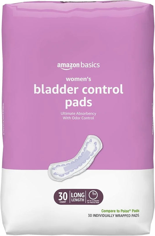 Amazon Basics Women's Incontinence Pads, Bladder 30 Count, (1 Pack 30)