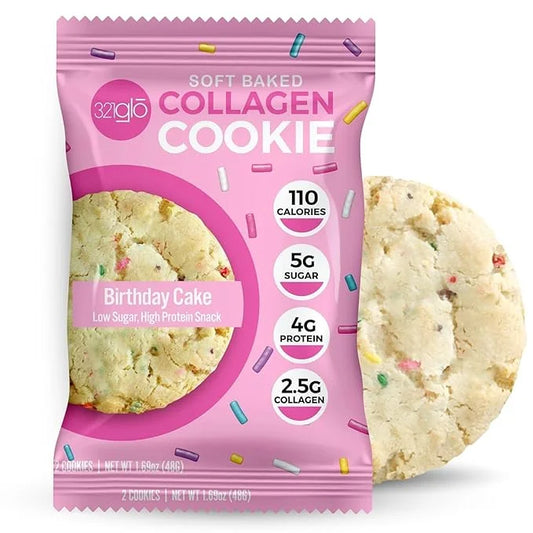 321glo Collagen Cookies | Soft Baked, High Protein Cookies | Low Carb, Low Sugar | Keto Snack for Women, Men, & Kids | 12 ...