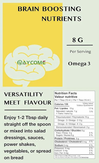 Canadian Organic Flaxseed Oil - 100% Pure, Cold presss, Unrefined, Non-GMO-Saskatchewan Harvest - Essential Fatty Acids fo...