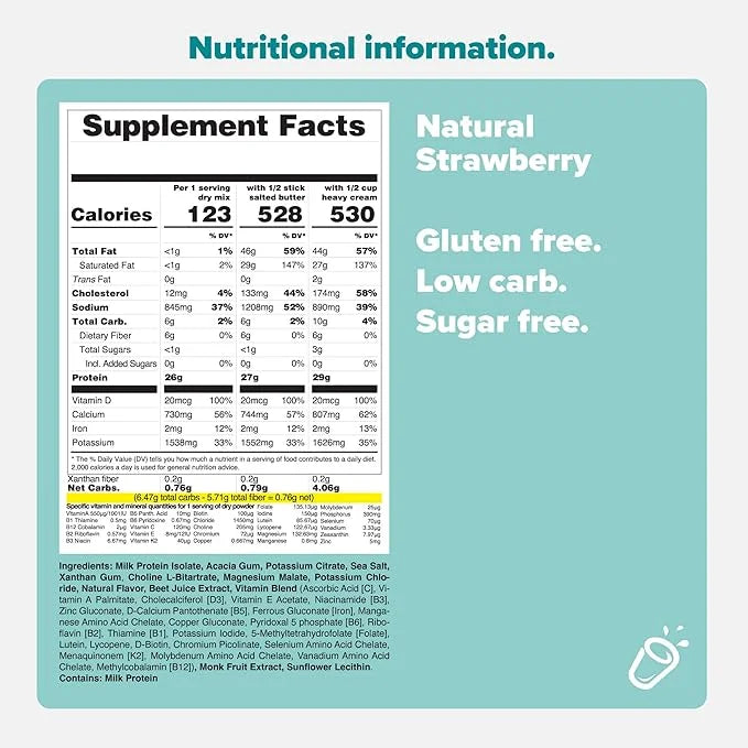 KETO CHOW NATURAL STRAWBERRY (MONK FRUIT) 1 MEAL