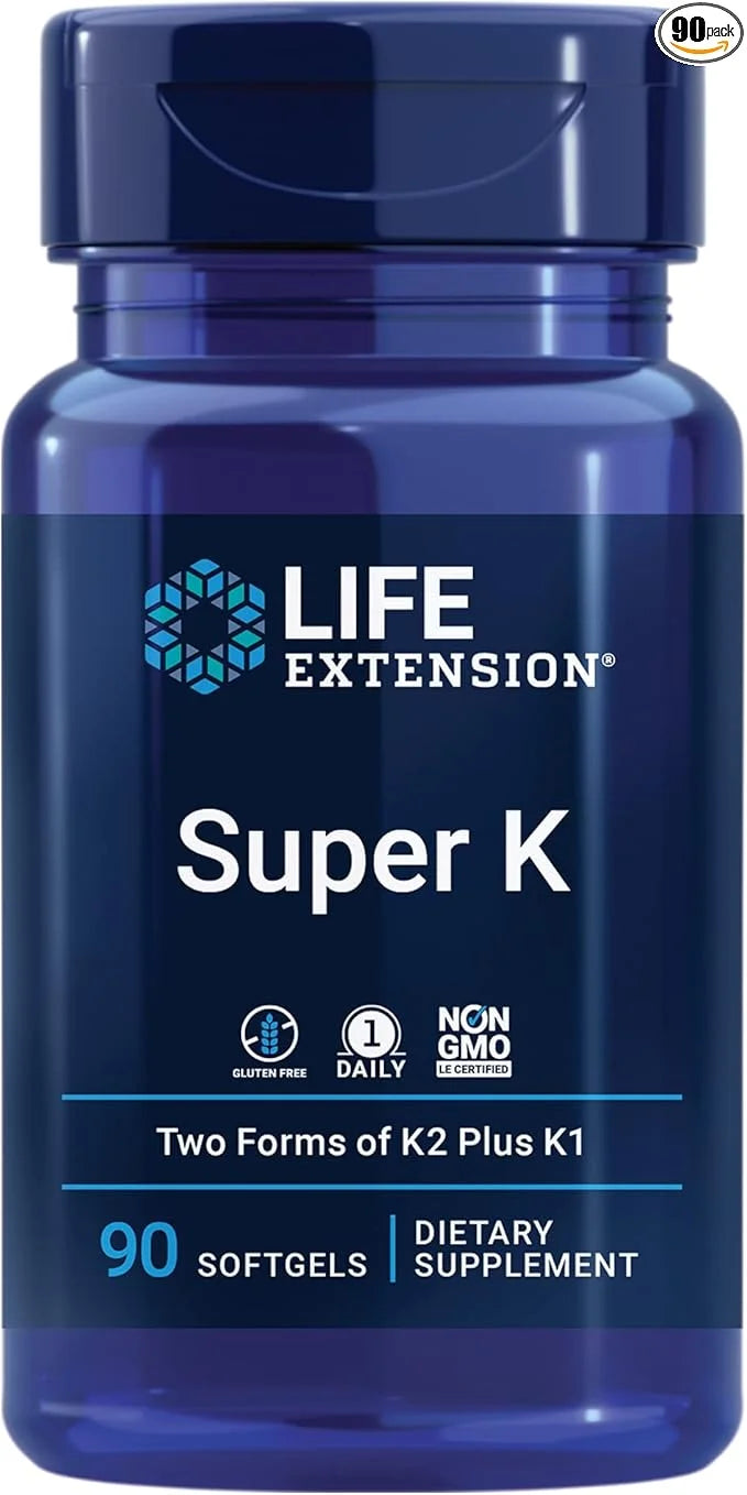 Life Extension Super Vitamin E 268mg K1 K2 K2 MK-7 MK-7 MK-4 MK-4 Vitamin 90 Softgels