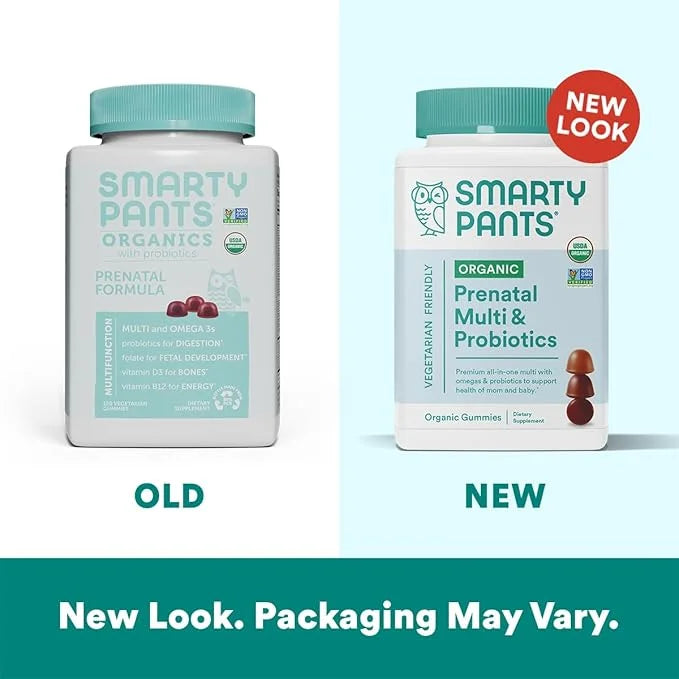 SmartyPants Organic Prenatal Vitamins for Women 3, Vitamin D3, Vitamin B12, 120 120 Count