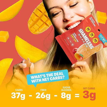 Shameless Snacks - Healthy Low Calorie Snacks, Low Carb Keto Gummies (Gluten Free Candy) - 6 Pack Chili Mango Fire - Produ...