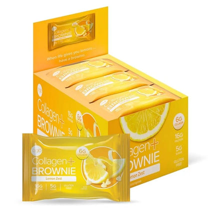 321glo Collagen Protein Brownie | Gluten Free, Low Sugar | Keto Snack for Women, Men, & Kids | 16g Protein, 6g Collagen | ...