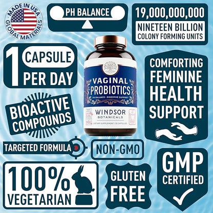 Vaginal Probiotics for Women 19Bil CFU 30 Capsules