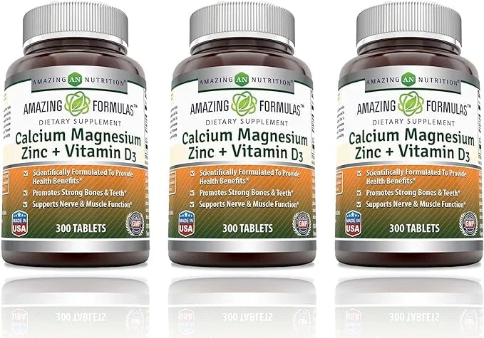 Amazing Formulas Calcium Magnesium Zinc D3 Supplement (300 Count 3 Pack)