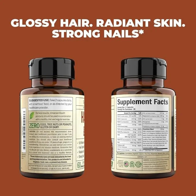 Biotin Hair, Skin & Nails Vitamins 60 Capsules