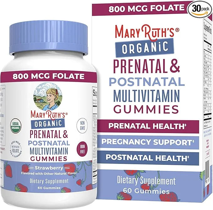 MaryRuth Organics Prenatal Vitamins for Women 800 mcg 30 Servings