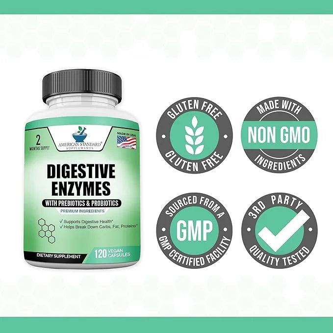 Digestive Enzymes Plus Probiotics & Prebiotics, 120 Veggie 2 Month