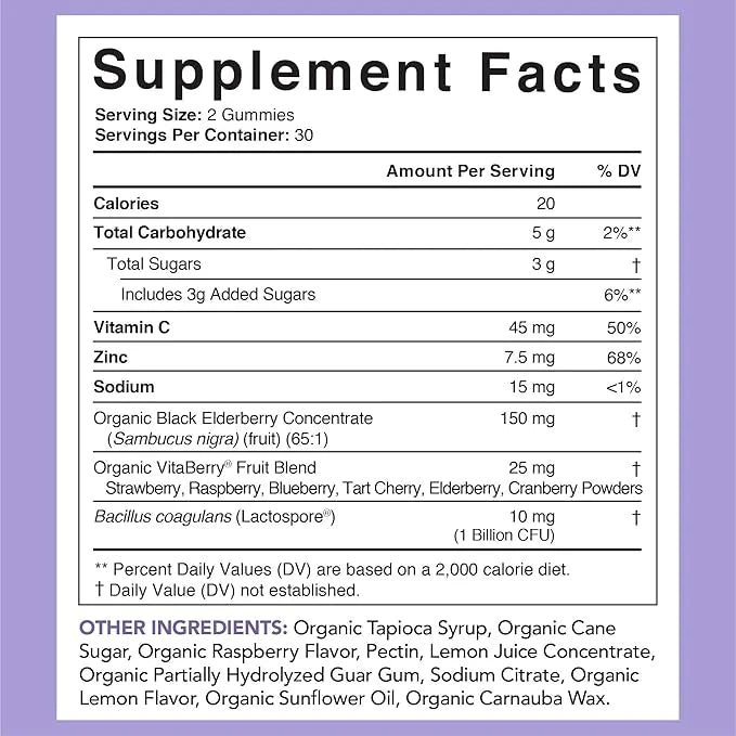 Sports Research Elderberry Gummies Concentrate (60 Gummies)