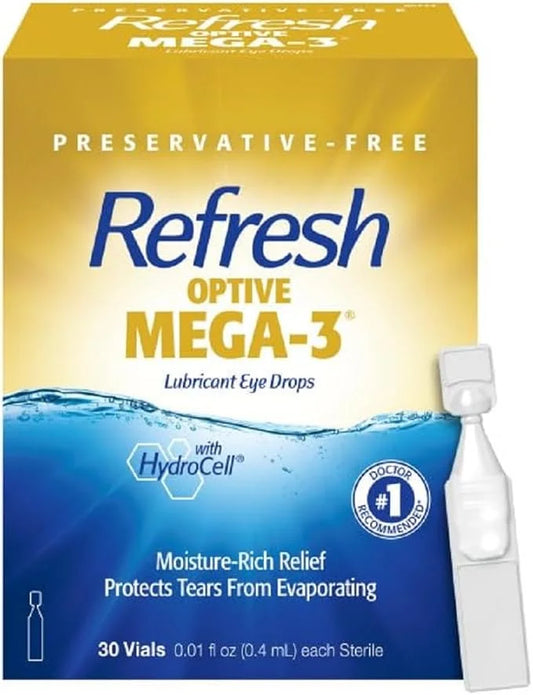 Refresh Optive MEGA-3 Lubricant Eye Drops 0.01 fl (0.4 mL), 30 Single-Use