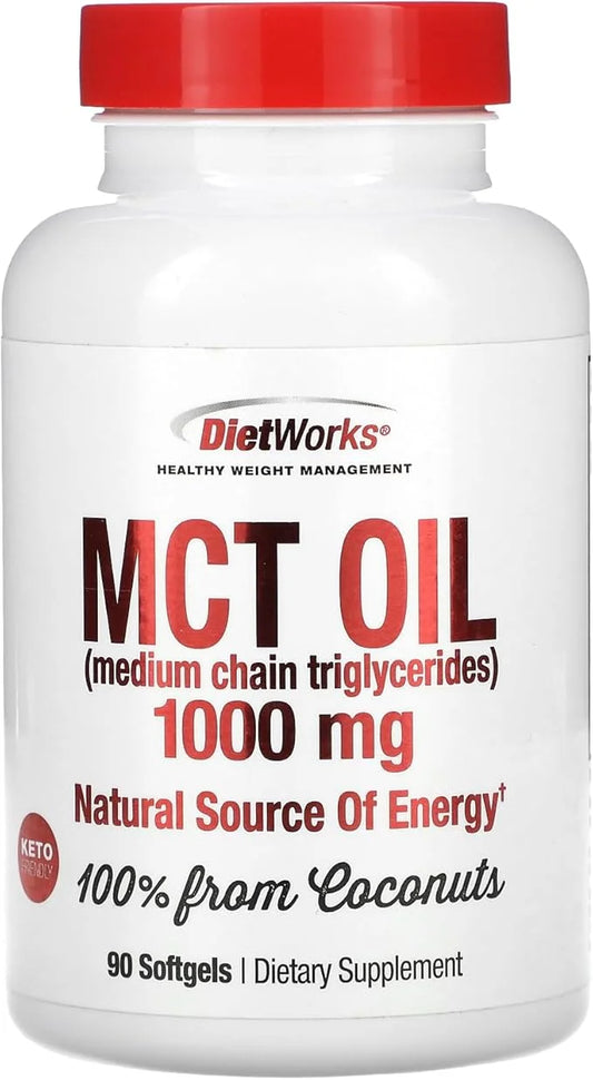 Mct Oil Softgels, Supports Fat Burning, Boost Metabolism, Natural Source of Energy, Promotes Weight Loss, Keto and Paleo F...