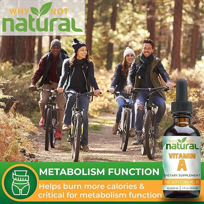 Why Not Natural Vitamin A Drops 10000 IU - Liquid retinyl Palmitate with Coconut MCT Oil, Vegan micellized VIT A Supplemen...