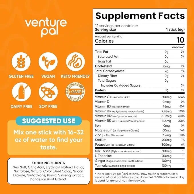 Venture Pal Liver Cleanse Detox & Repair, Liver Support with Milk Thistle + Ginger & Turmeric + L-Theanine + 5 Vitamins & ...