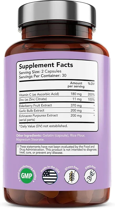 Vitamin Bounty Elderberry Immune Support 5-in-1 Blend, 60 Capsules, 2 Pack
