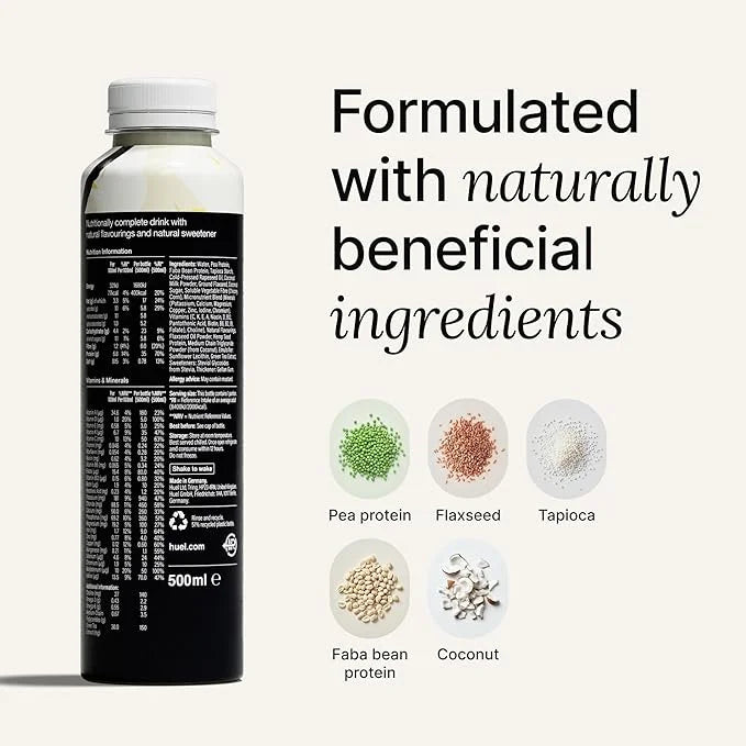 Huel Black Edition Ready-to-Drink, Vanilla Meal Replacement Drink, 35g High Protein, 27 Vitamins and Minerals, Vegan, Glut...