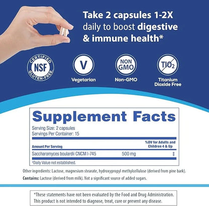 Florastor Probiotics for Digestive & Immune 30 Capsules,