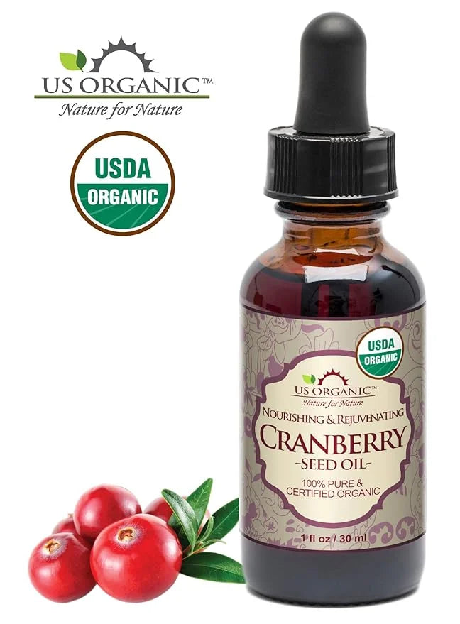 US Organic Cranberry Seed Oil, USDA Certified Organic,100% Pure & Natural, Cold Pressed Virgin, Unrefined in Amber Glass B...