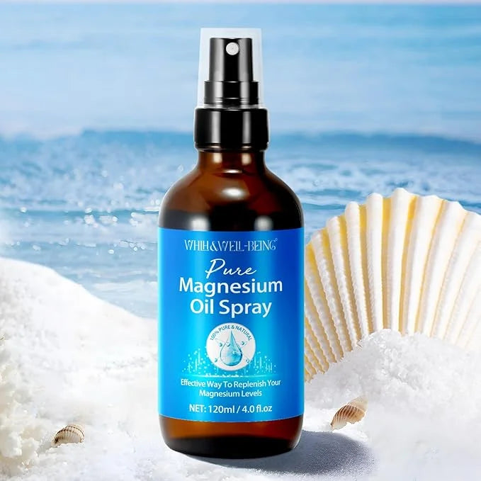 Magnesium Oil for Feet, Magnesium Spray, Pure Magnesium Oil Spray Organic Natural Magnesium Spray Glass Bottle, Easy to Ab...