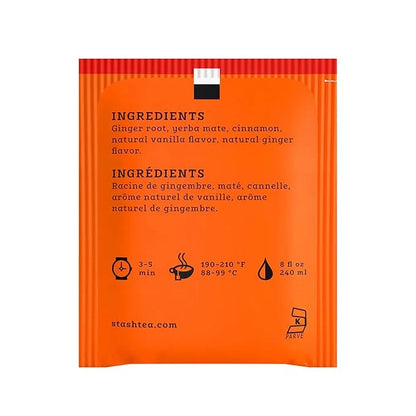 Stash Tea Ginger Fire Chai Herbal Tea - Caffeinated, Non-GMO Project Verified Premium Tea with No Artificial Ingredients, ...