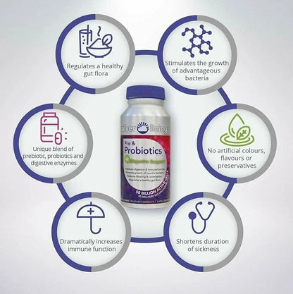 Silver Lining Pre & Probiotics + 50 Billion 240 Count 2)