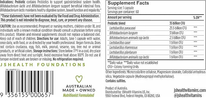 JSHealth Vitamins Gut Health and Immunity Formula (60)