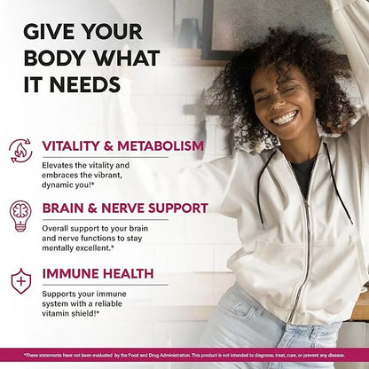 USDA Organic Vitamin B-Complex B5 Pantothenic Acid B12 Methylcobalamin B1 Thiamine B6 Pyridoxine B7 Biotin B9 Folic B3 Nia...
