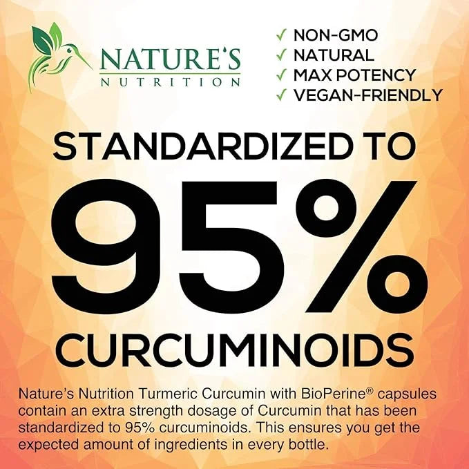 Turmeric Curcumin with BioPerine, Ginger & 95% Curcuminoids 2000mg Black 120 Capsules