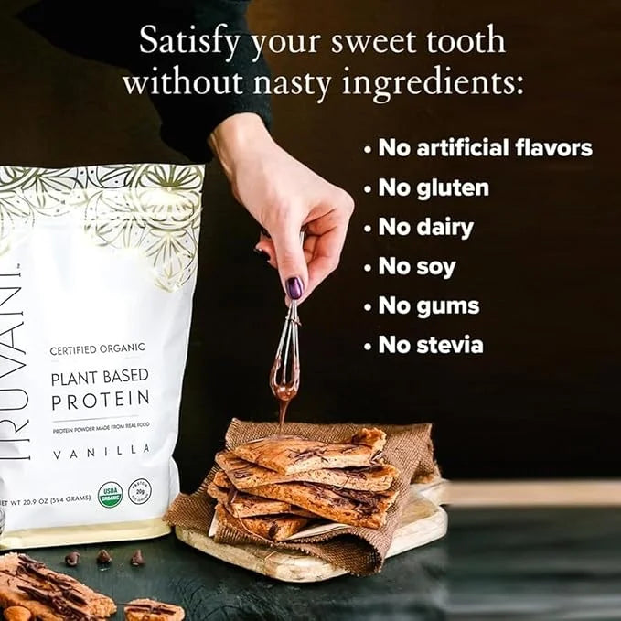 Truvani Vegan Pea Protein Powder | Vanilla | 20g Organic Plant Based Protein | 18 Servings | Keto | Gluten & Dairy Free | ...