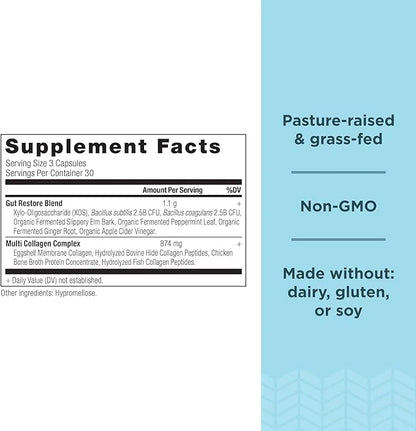Collagen Pills with Probiotics for Gut 90 Ct,
