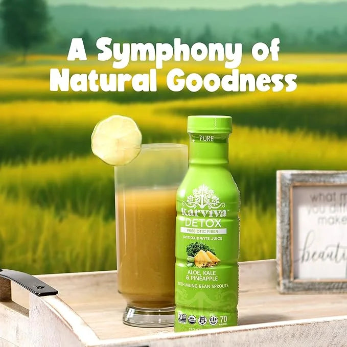 Karviva Organic Detox Juice Variety Pack – Ancient Remedies for Gentle Detox & Healthy Digestion, Low-Sugar Juice Cleanse ...
