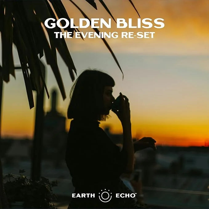 Earth Echo Golden Bliss, Organic Turmeric Superfood Elixir Blend with Ashwagandha Root, MCT Oil and 4 Mushroom Blend for R...