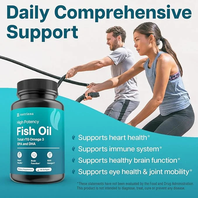 Omega 3 Fish Oil 1500mg 3 Supplement 90 Fish