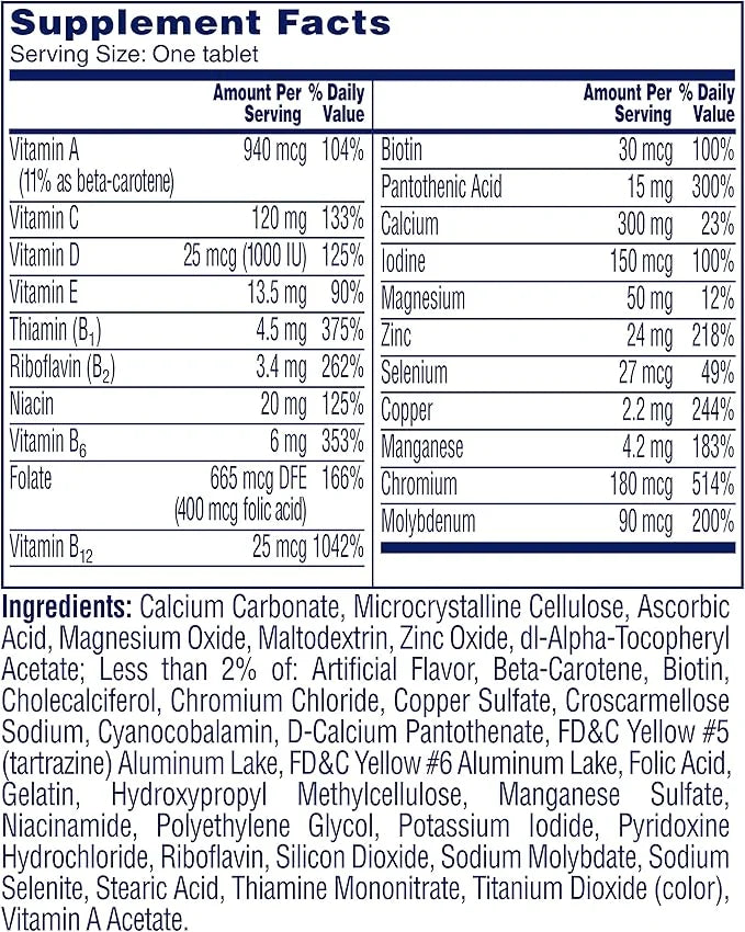 One A Day Women’s 50+ Multivitamins, 100 count