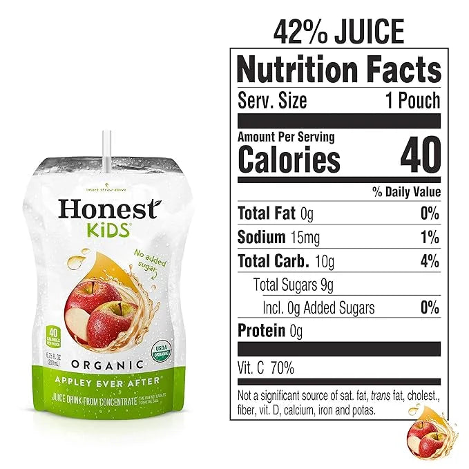 Honest Kids, Organic Juice Drink, Appley Ever After, 6.75 Fl Oz, 8 Pack - Product Image